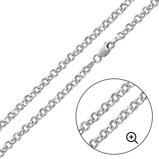 24" 2.6mm Rolo / Cable Sterling Silver .925 Chain NEW STYLE - InnerVision Crystals