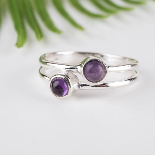 Amethyst Ring 4mm Size 8 - InnerVision Crystals