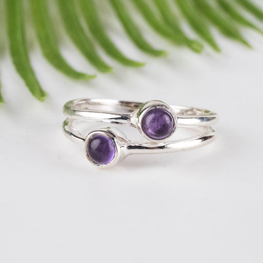 Amethyst Ring 4mm Size 8 - InnerVision Crystals