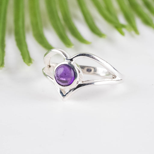 Amethyst Ring 5mm Size 5.5 - InnerVision Crystals