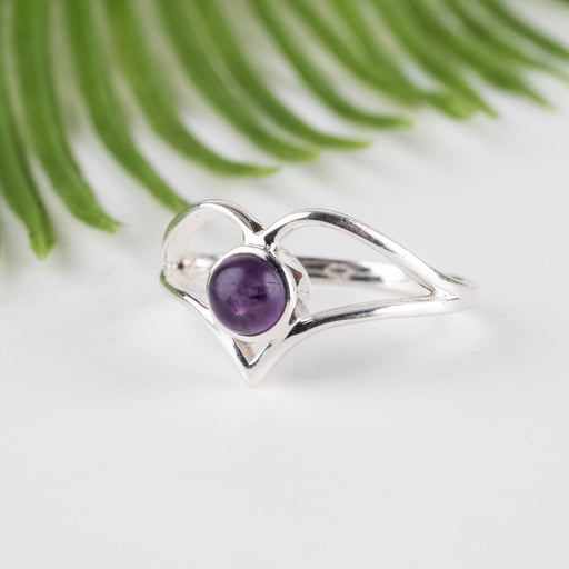 Amethyst Ring 5mm Size 8.5 - InnerVision Crystals