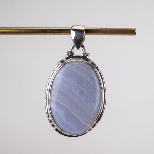 Blue Lace Agate Pendant 8.50 g 42x22mm - InnerVision Crystals