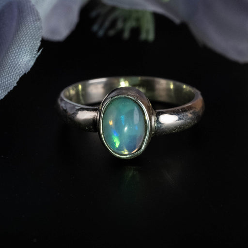 Ethiopian Opal Ring 7x5 mm Size 7 - InnerVision Crystals