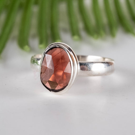 Garnet Ring 9x7mm Size 7 - InnerVision Crystals
