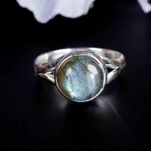 Labradorite Ring 9mm Size 7.5 - InnerVision Crystals