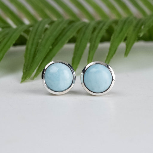 Larimar Earrings 7mm - InnerVision Crystals