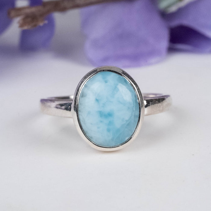Larimar Ring 11x9mm Size 8 - InnerVision Crystals