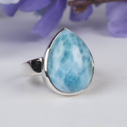 Larimar Ring 15x12mm Size 6 - InnerVision Crystals