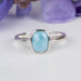 Larimar Ring 8x6mm Size 8 - InnerVision Crystals