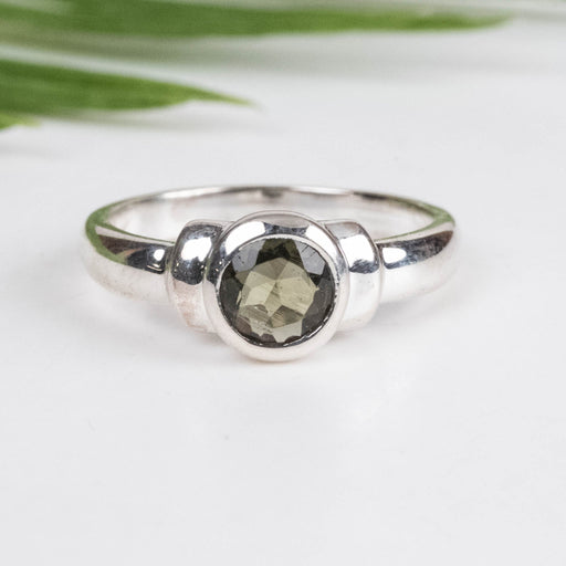 Moldavite Ring 5mm Size 5 - InnerVision Crystals