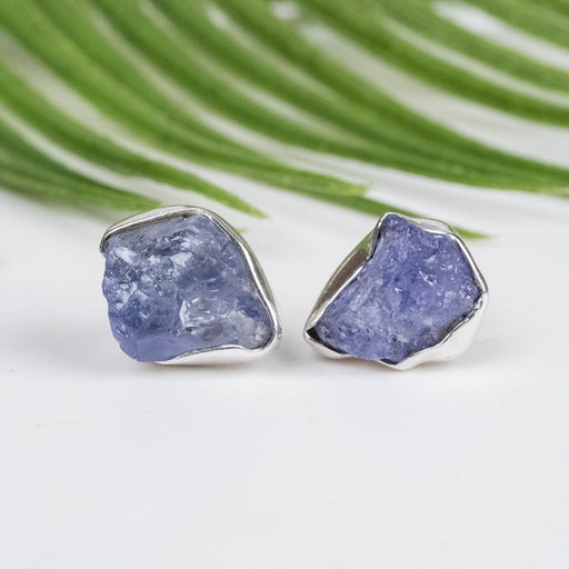 Raw Tanzanite Earrings 12mm - InnerVision Crystals