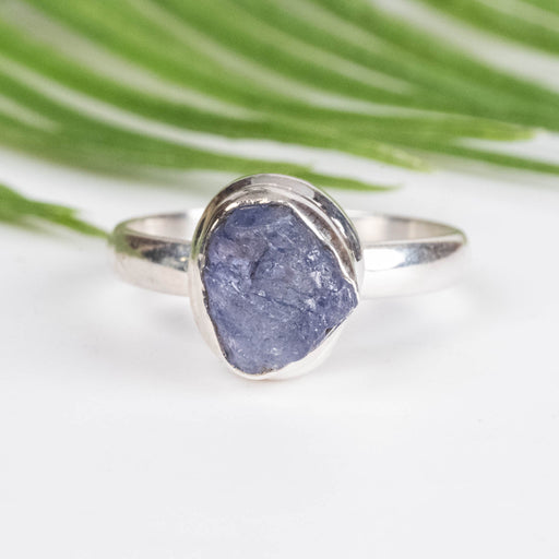 Raw Tanzanite Ring 9x8mm Size 9.5 - InnerVision Crystals