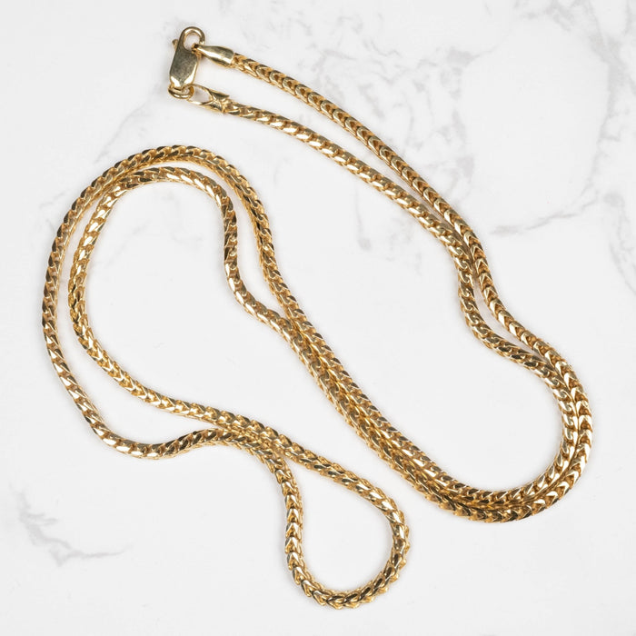 2.3mm 26" Franco Chain .925 Silver + 14K Plated - InnerVision Crystals
