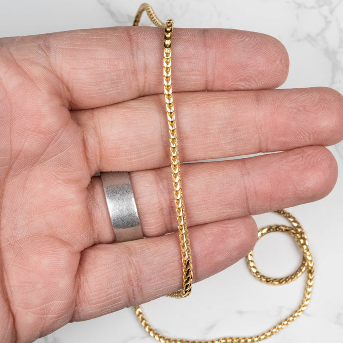 2.3mm 26" Franco Chain .925 Silver + 14K Plated - InnerVision Crystals