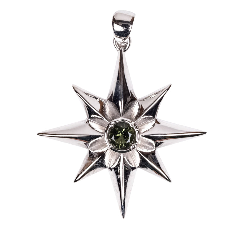 Star Pendant | Moldavite Gemstone .925 Silver - InnerVision Crystals