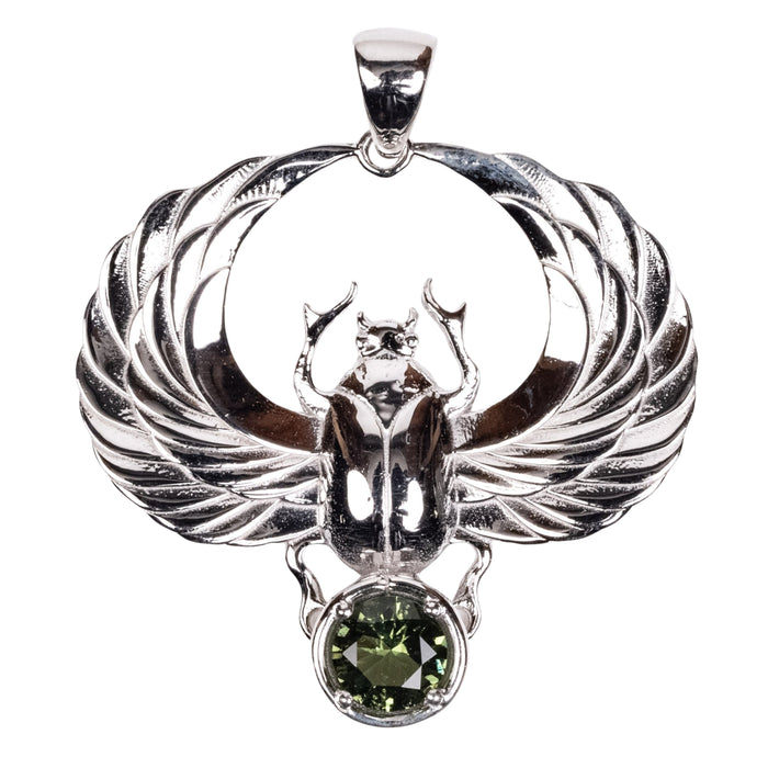 Scarab Pendant | Moldavite Gemstone .925 Silver