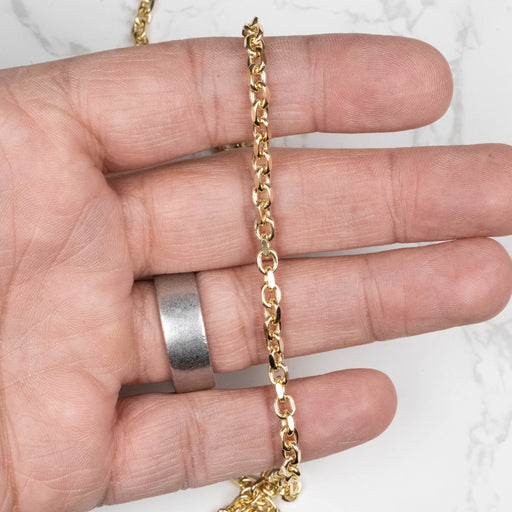 4mm 30" Anchor Rolo Chain .925 Silver + 14K Plated - InnerVision Crystals