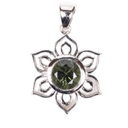 Lotus Pendant | Moldavite Gemstone .925 Silver - InnerVision Crystals