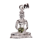 Buddha Pendant | Moldavite Gemstone .925 Silver - InnerVision Crystals