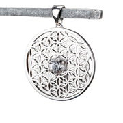 Flower of Life Pendant | Herkimer Diamond Quartz .925 Silver - InnerVision Crystals