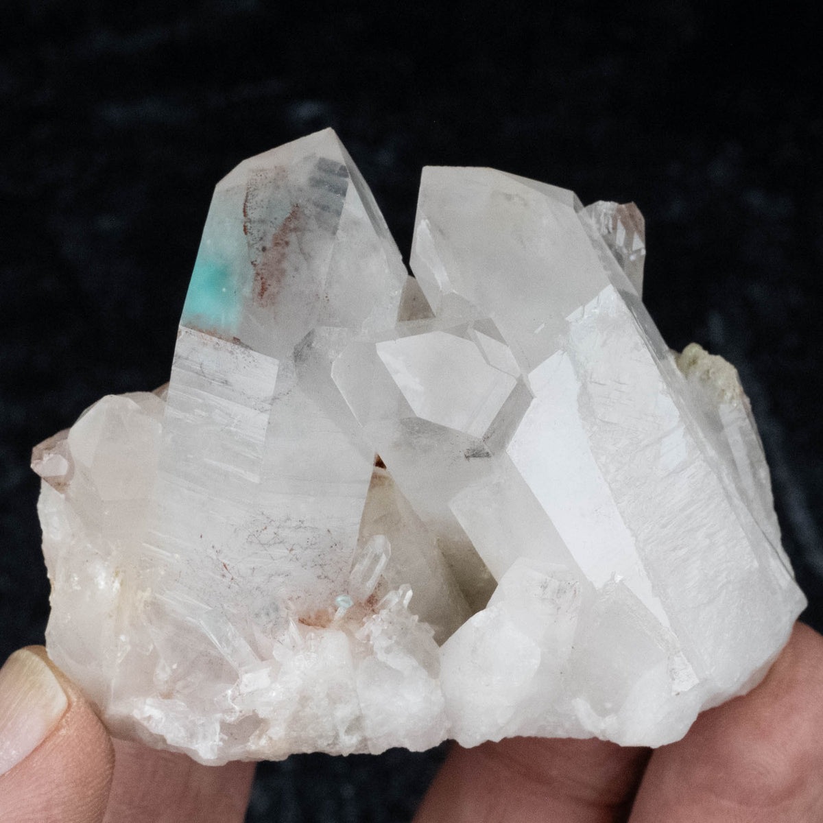 Ajoite in Quartz 164 g 67x54mm Cluster