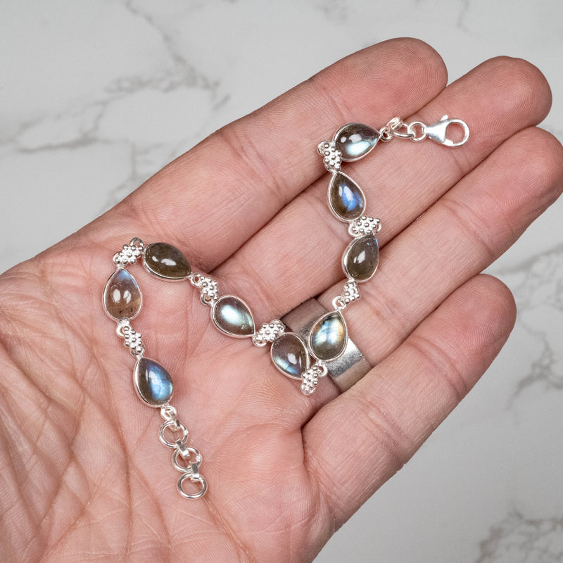 Labradorite Bracelet 8" 10x8mm .925 - InnerVision Crystals