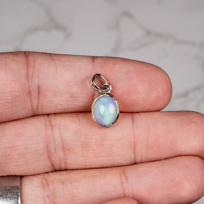 Ethiopian Opal Pendant 10x8mm .925 - InnerVision Crystals