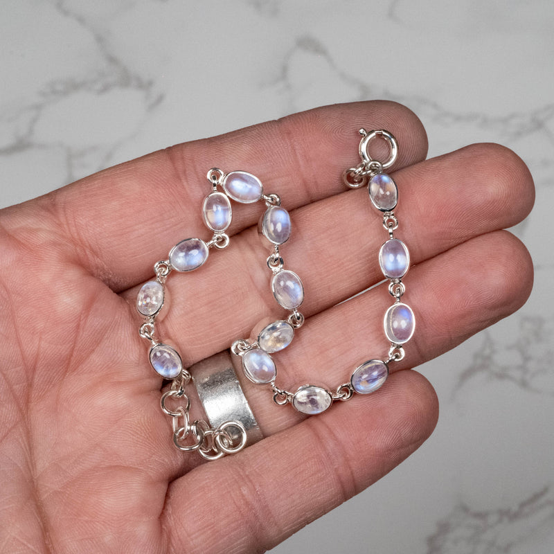 Moonstone Bracelet 8.5" Adjustable 7x5mm - InnerVision Crystals
