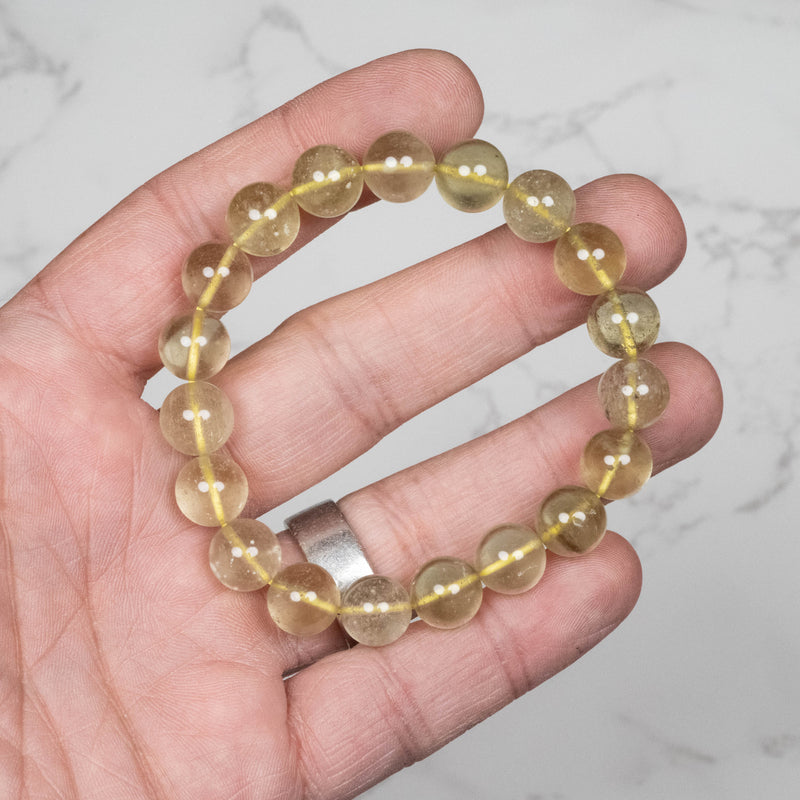 Libyan Desert Glass Bead Bracelet 25.87 g 10.5mm 7" - InnerVision Crystals