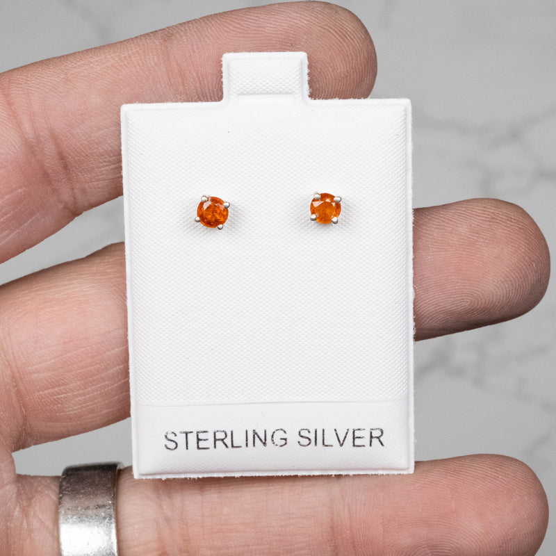 Orange Kyanite Earrings 4mm .925 - InnerVision Crystals