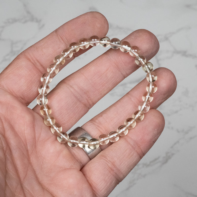 Libyan Desert Glass Bead Bracelet 6mm 7" - InnerVision Crystals