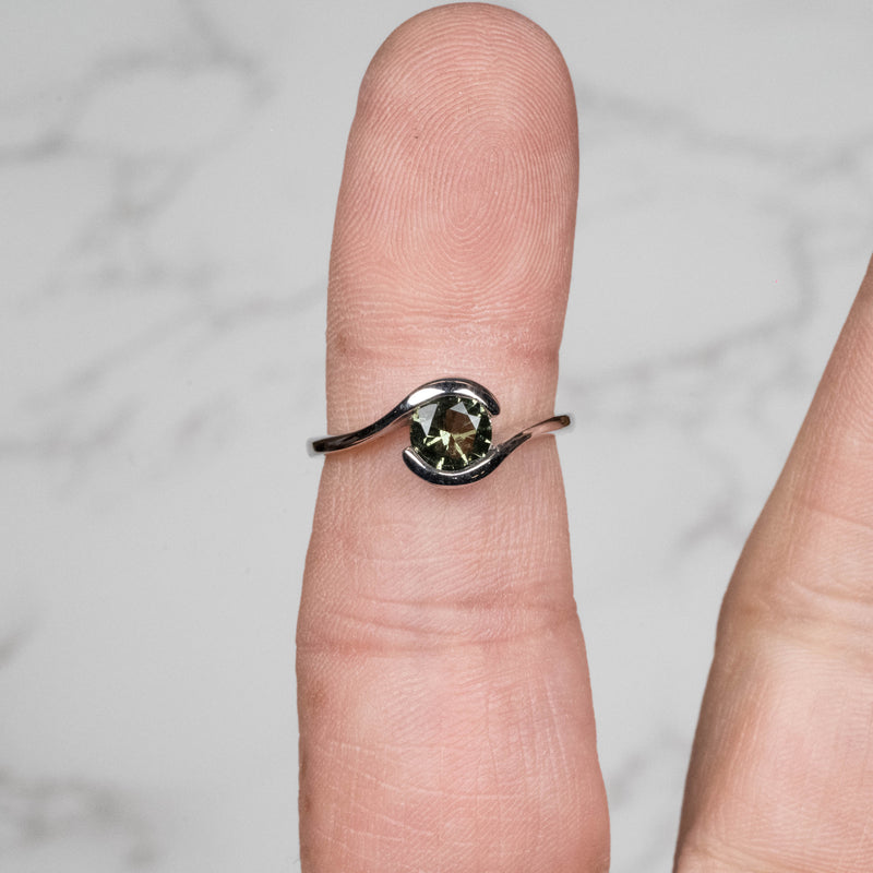 Moldavite 6mm Solitaire Ring Size 7 .925 - InnerVision Crystals