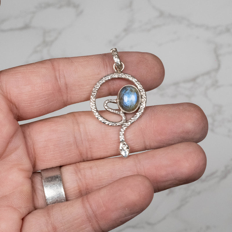 Labradorite Pendant 47x23mm .925 - InnerVision Crystals