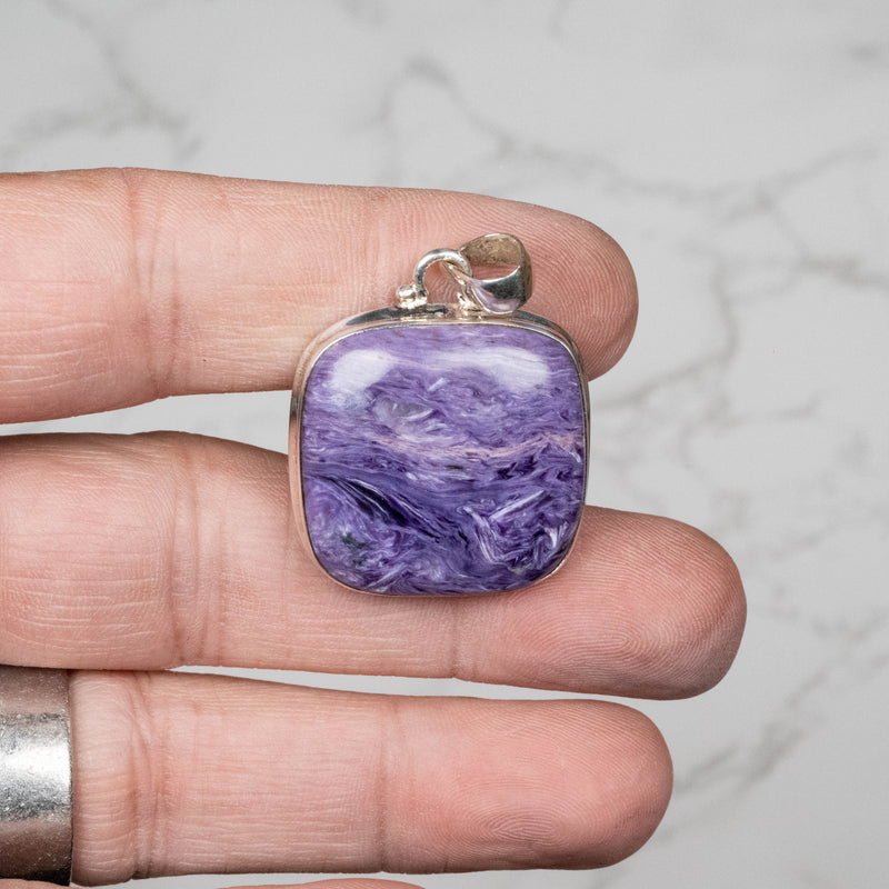 Charoite Pendant 28x27mm .925 - InnerVision Crystals