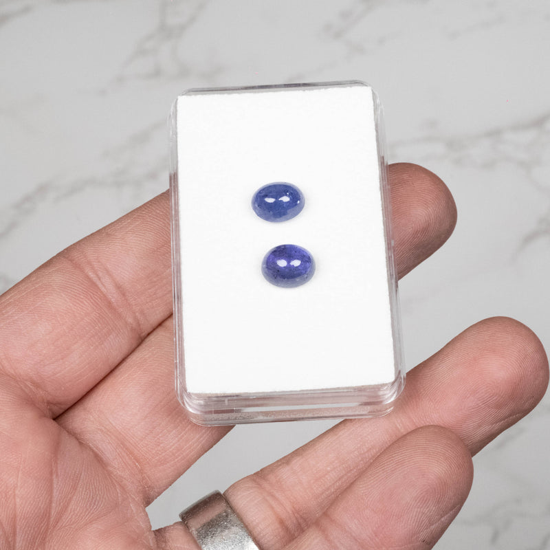 Tanzanite Cabochon Pair 9x7mm 6.15 cts - InnerVision Crystals