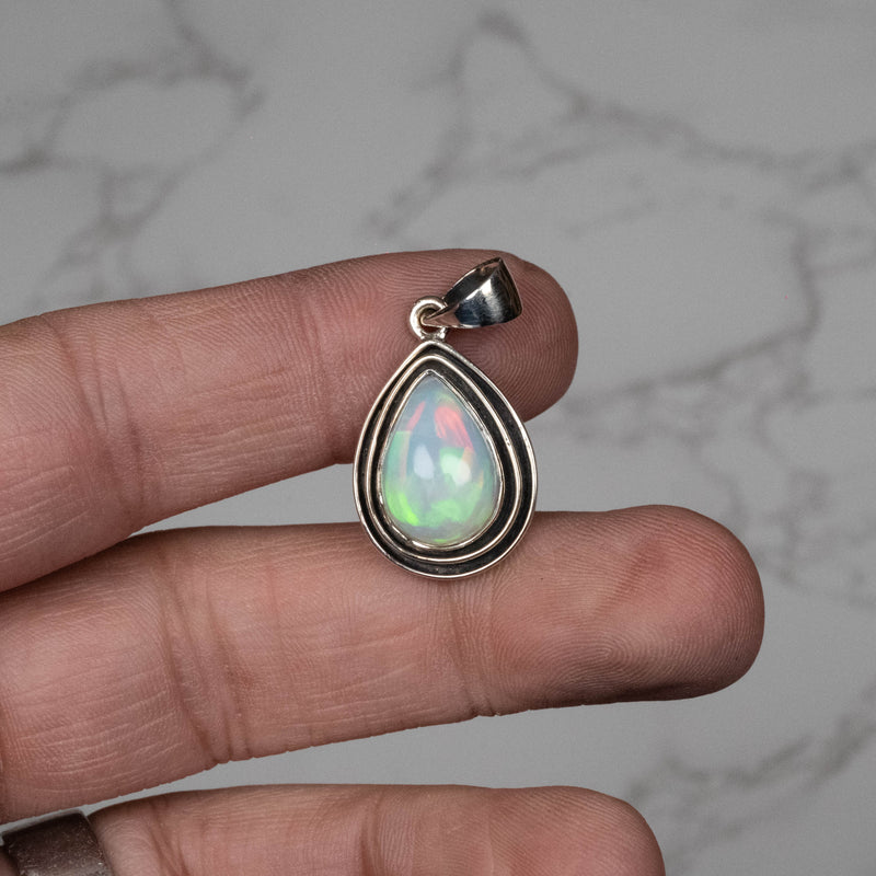 Ethiopian Opal Pendant 32x17mm .925 - InnerVision Crystals