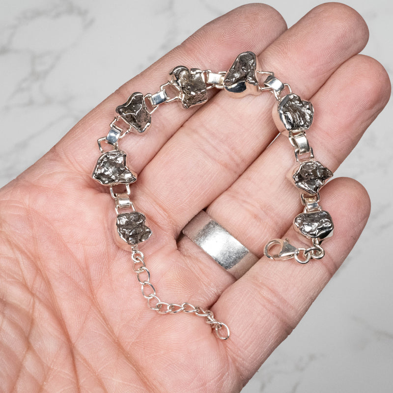 Campo del Cielo Meteorite Bracelet 7" Adjustable .925 - InnerVision Crystals