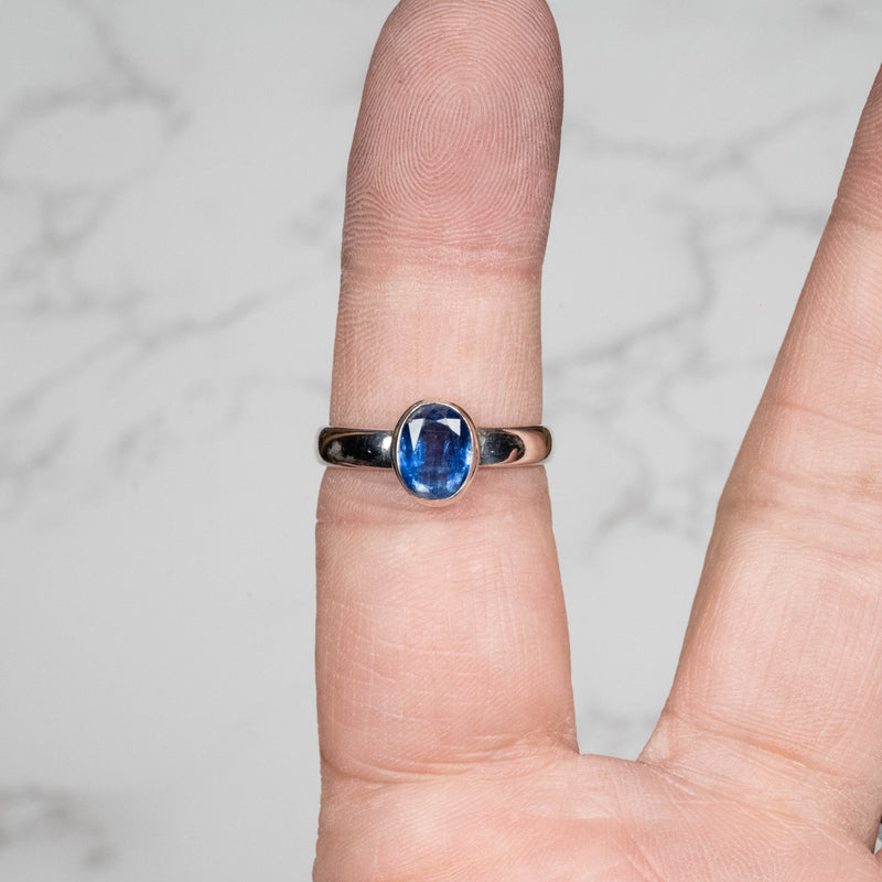 Kyanite Ring 8x6mm Size 9 .925 - InnerVision Crystals