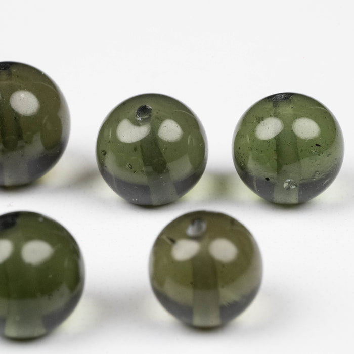 Moldavite Bead Lot 7 grams 8mm - 10.5mm