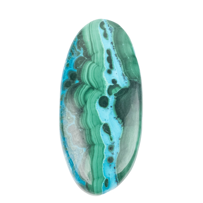 Chryscocolla + Malachite Cabochon 60.65 ct 40x19mm