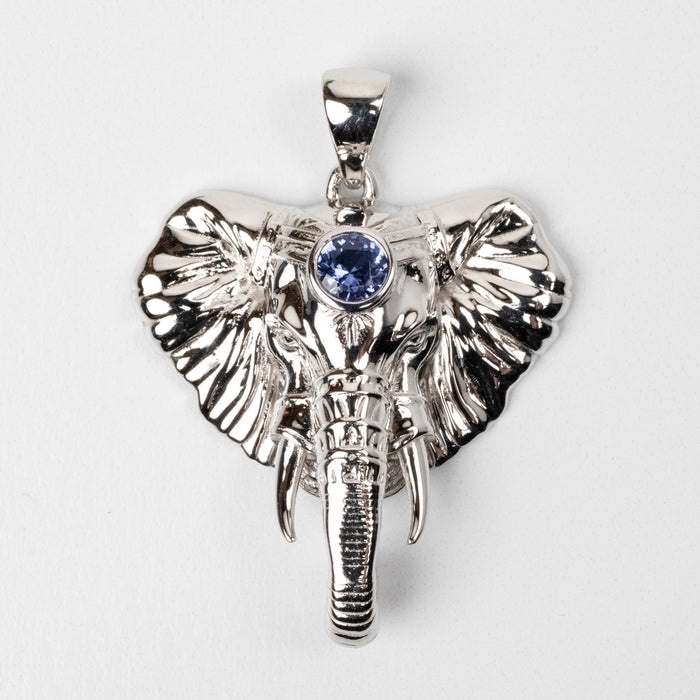 Elephant Head Tanzanite Pendant .925 Silver