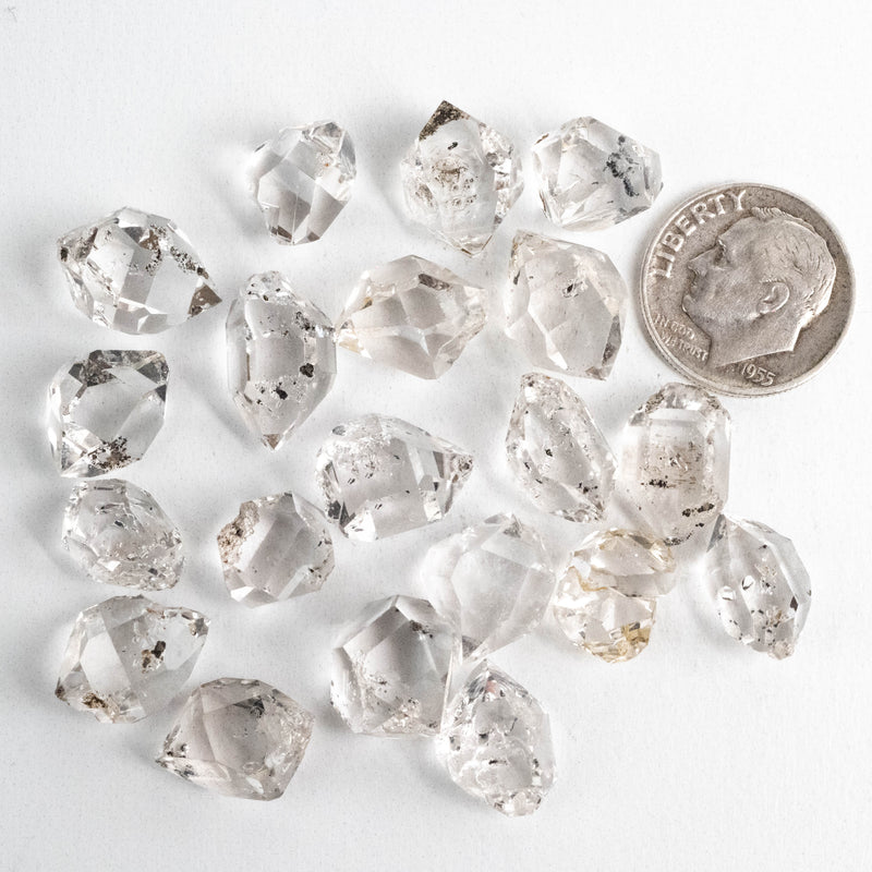 Herkimer Diamond Quartz Crystals Lot 20.45 g 14-15mm B+/A/A+ - InnerVision Crystals