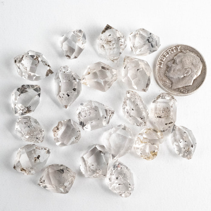 Herkimer Diamond Quartz Crystals Lot 20.45 g 14-15mm B+/A/A+