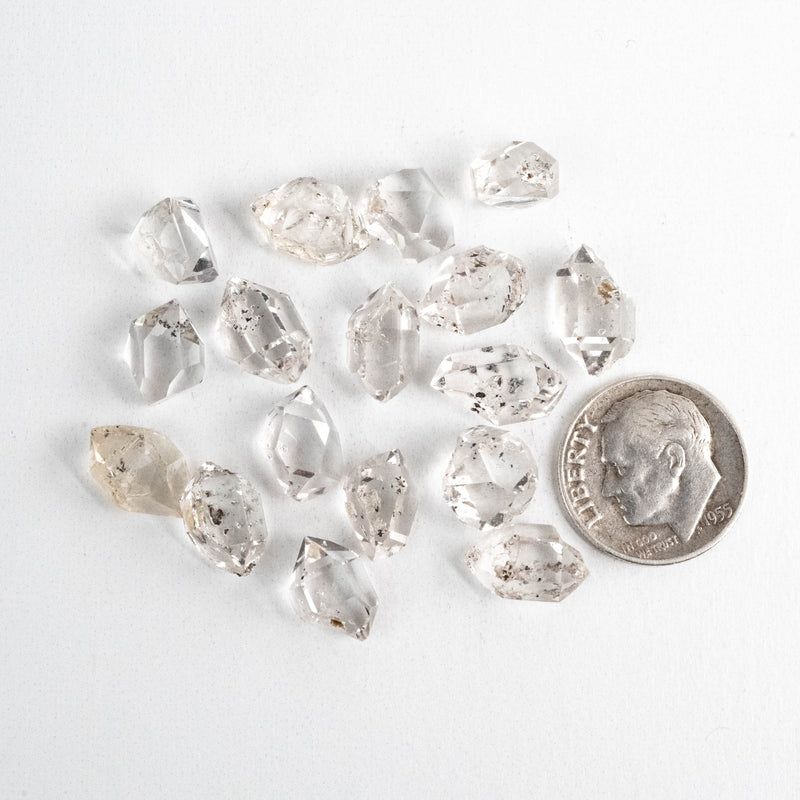 Herkimer Diamond Quartz Crystals Lot 10.21 g 13-14mm B+/A/A+ - InnerVision Crystals