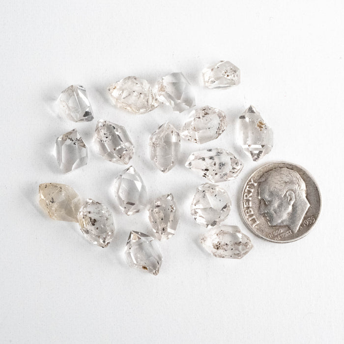 Herkimer Diamond Quartz Crystals Lot 10.21 g 13-14mm B+/A/A+