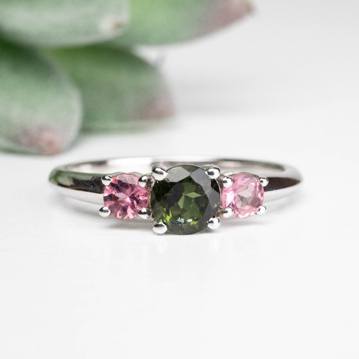 Tourmaline Ring 2.5mm-4.5mm Size 7 .925 Silver