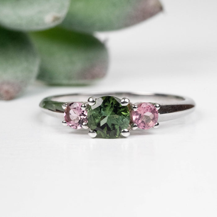 Tourmaline Ring 3mm-5mm Size 8 .925 Silver