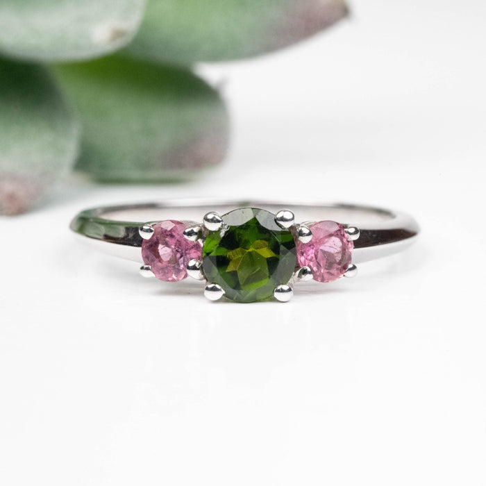 Tourmaline Ring 3mm-5mm Size 8 .925 Silver
