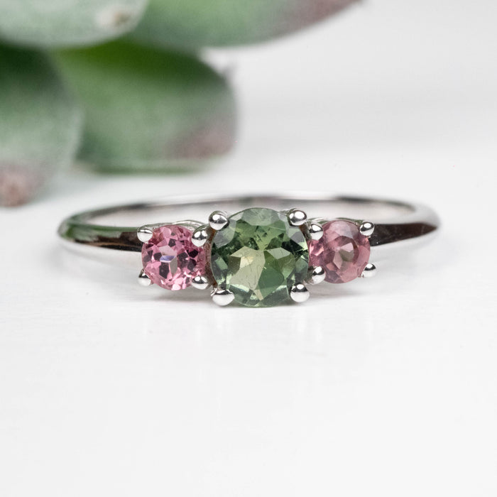 Tourmaline Ring 3mm-5mm Size 9 .925 Silver