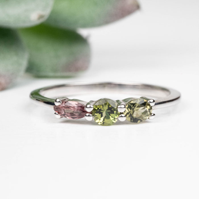 Tourmaline Ring 3mm-4mm Size 9 .925 Silver